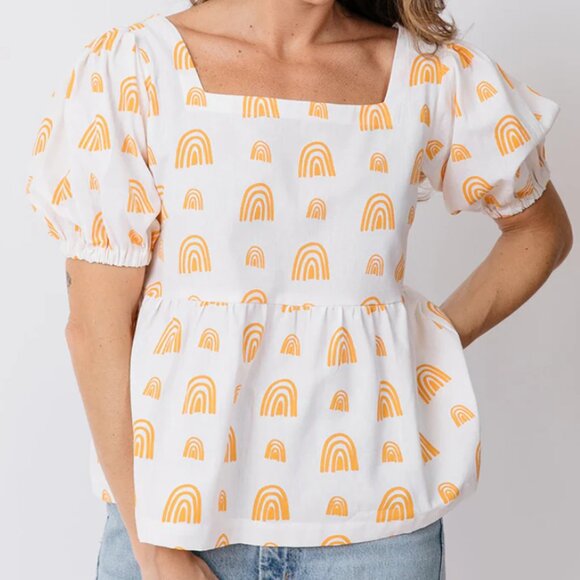 Mata Traders Tops - Mata Traders Nico Babydoll Top in Sunny Stripes